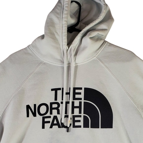 The North Face Tops - The North Face Womens 1X Pullover Hoodie White Logo Sweatshirt Raglan Sleeve